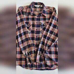 EUC Vintage Mens Woolrich 100% Cotton Plaid Flannel Size Xl